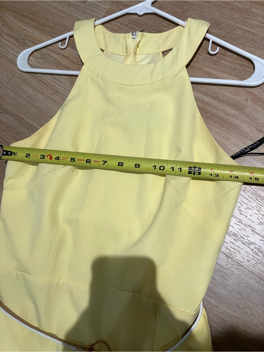 Pale Yellow Ruffle Halter Dress - Picture 2 of 9